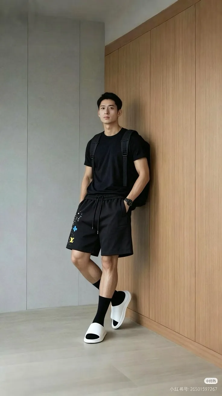 Louis Vuitton/Louis Vuitton multi-element presbyopic print embroidered shorts